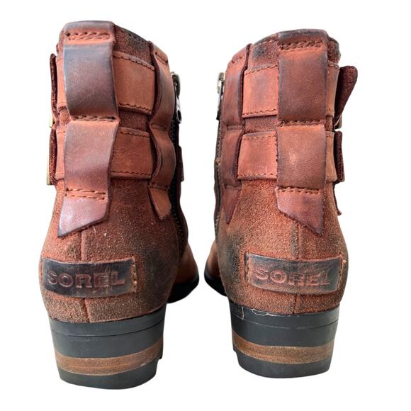 SOREL Lolla Leather Ankle Boots in Brown Women’s 7 - Picture 8 of 12